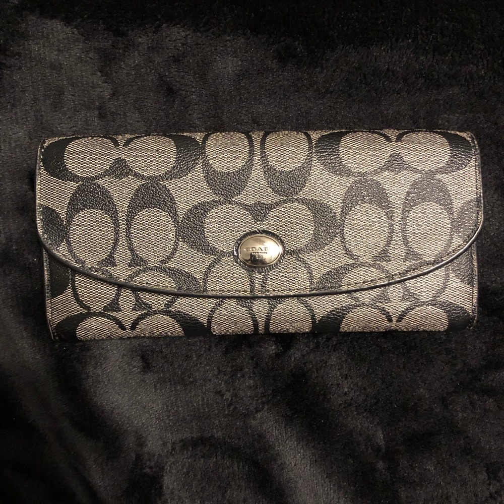 Black and Gray Coach Wallet